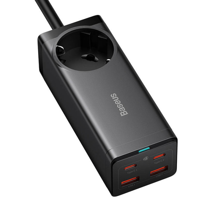 Baseus GaN3 Pro Ciabatta Elettrica 100W 2xUSB-C + 2xUSB-A + AC Nero