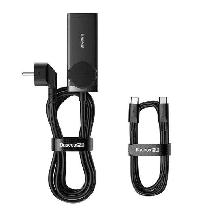Baseus GaN3 Pro wall charger / powerstrip 2xUSB + 2xUSB-C + AC, 100W (black)