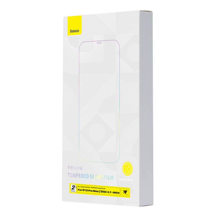 Baseus Pellicola Vetro Temperato 0.3mm per iPhone 14 Plus/13 Pro Max (2pz)