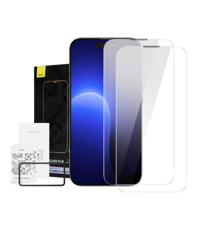 Baseus Crystal Vetro Temperato Anti-Polvere 0.3mm per iPhone 14 Pro (2pz)
