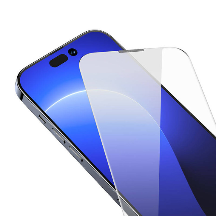 Baseus Pellicola Vetro Temperato Anti-polvere 0.3mm per iPhone 14 Pro (2pz)