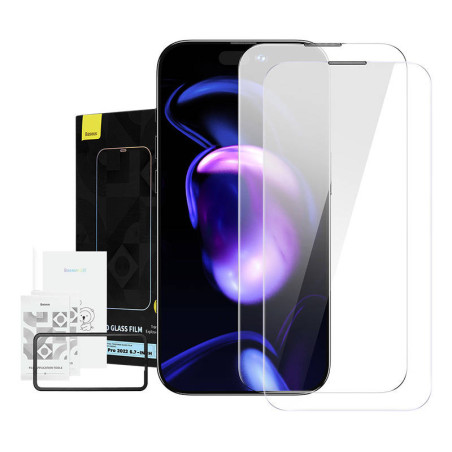 Baseus Crystal Vetro Temperato 0.3mm per iPhone 14 Pro Max (2pz)