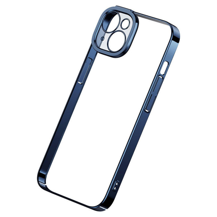 Baseus Glitter Set Cover Trasparente e Vetro Temperato per iPhone 14 Plus Blu