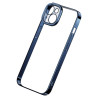 Baseus Glitter Cover Trasparente e Vetro Temperato per iPhone 14 Plus (Blu)