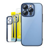 Baseus Glitter Cover Trasparente e Vetro Temperato per iPhone 14 Pro (Blu)