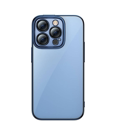 Baseus Glitter Cover Trasparente e Vetro Temperato per iPhone 14 Pro (Blu)