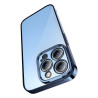 Baseus Glitter Custodia Trasparente e Vetro Temperato per iPhone 14 Pro Blu