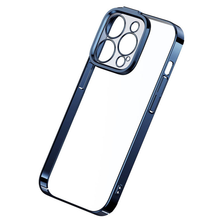 Baseus Glitter Custodia Trasparente e Vetro Temperato per iPhone 14 Pro Blu