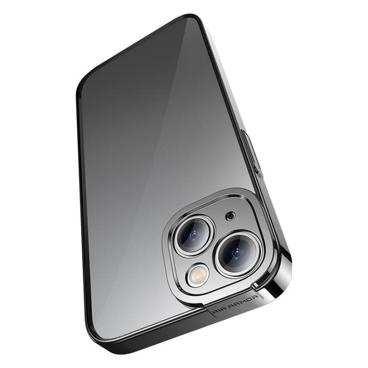 Baseus Glitter Cover Trasparente e Vetro Temperato per iPhone 14 Plus (Nero)