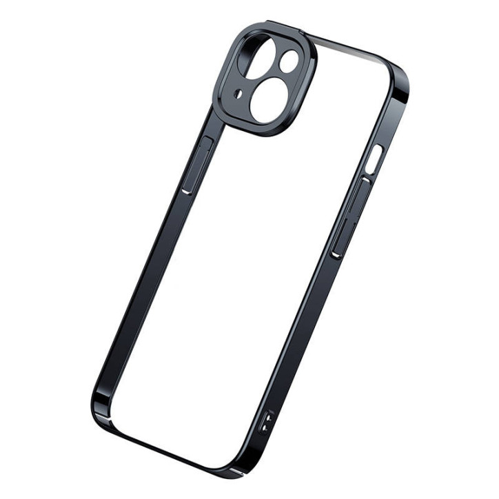 Baseus Glitter Cover Trasparente e Vetro Temperato per iPhone 14 Plus (Nero)