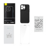 Baseus Synthetic Fiber Series Cover iPhone 14 Pro Nero con Vetro Temperato