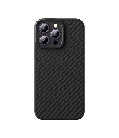Custodia Magnetica Baseus Synthetic Fiber per iPhone 14 Pro (Nero) + Vetro Temperato + Kit Pulizia