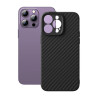 Baseus Synthetic Fiber Series Cover iPhone 14 Pro Nero con Vetro Temperato