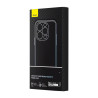 Baseus Synthetic Fiber Series Cover iPhone 14 Pro Nero con Vetro Temperato