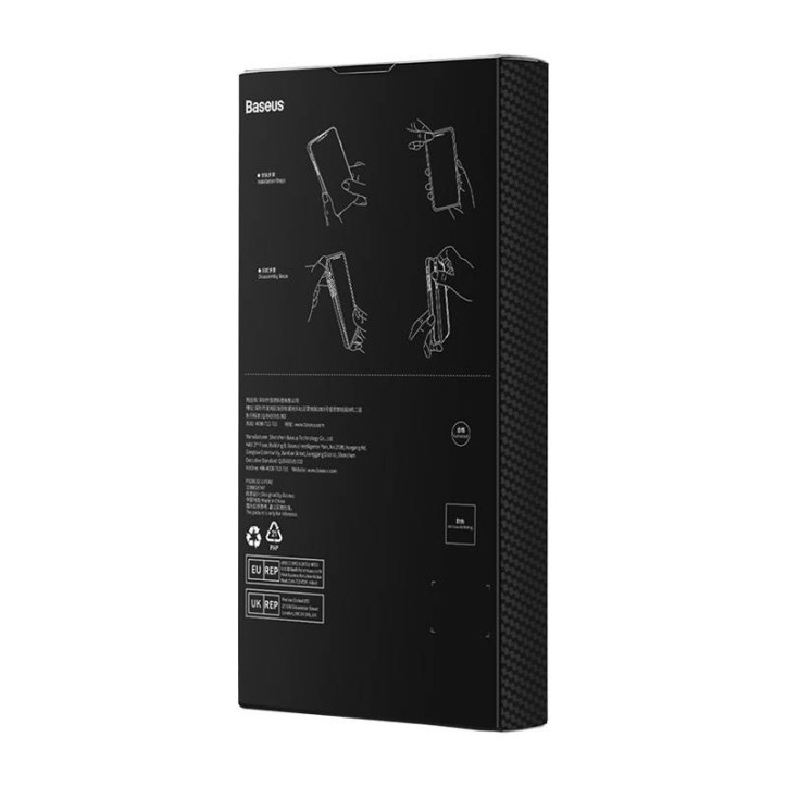 Baseus Synthetic Fiber Series Cover iPhone 14 Pro Nero con Vetro Temperato