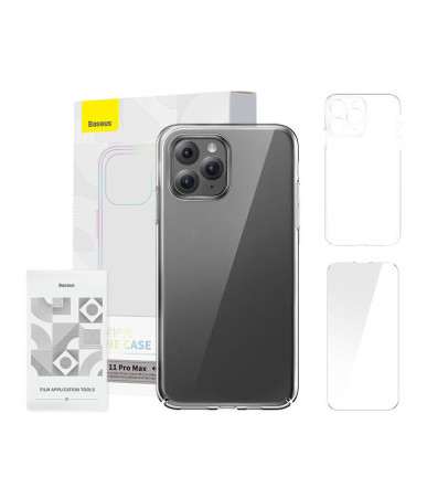 Case Baseus Crystal Series for iPhone 11 pro max (clear) + tempered glass + cleaning kit