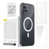 Baseus Magnetic Crystal Clear Cover iPhone 13 con Protezione Schermo in Vetro Temperato e Kit Pulizia Trasparente