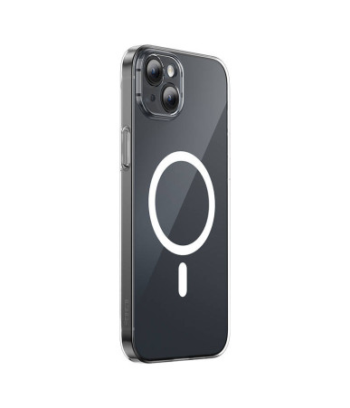 Phone case Baseus Magnetic Crystal Clear for iPhone 13 (transparent) with all-tempered-glass screen protector and cleaning kit