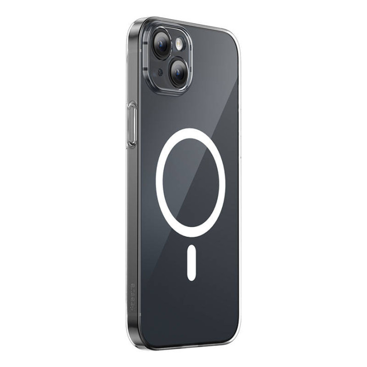 Cover Baseus Magnetic Crystal Clear per iPhone 13 (Trasparente) con proteggi schermo in vetro temperato e kit pulizia