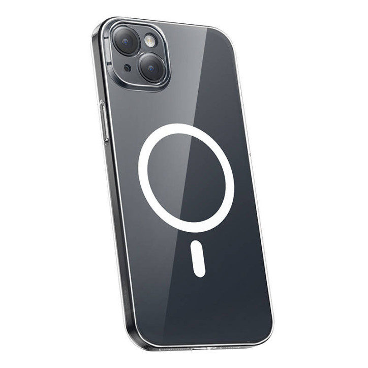Baseus Magnetic Crystal Clear Cover iPhone 13 con Protezione Schermo in Vetro Temperato e Kit Pulizia Trasparente