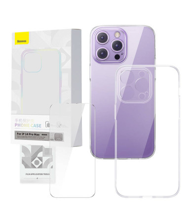 Set Baseus Corning Custodia Trasparente e Vetro Temperato per iPhone 14 Pro Max