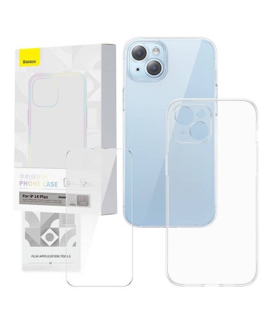 Baseus Set Cover Trasparente e Vetro Temperato Corning per iPhone 14 Plus