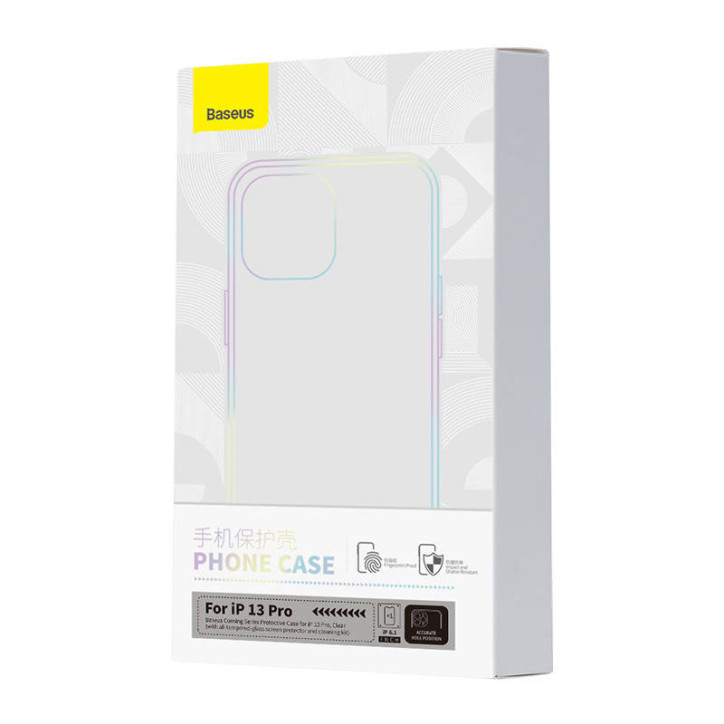 Baseus Set Cover Trasparente e Vetro Temperato Corning per iPhone 13 Pro