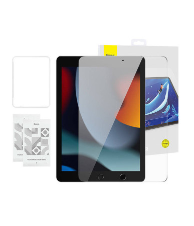 Tempered Glass Baseus Crystal 0.3 mm for iPad Pro/Air3/ 10,2" iPad 7/8/9 (2szt.) + cleaning kit