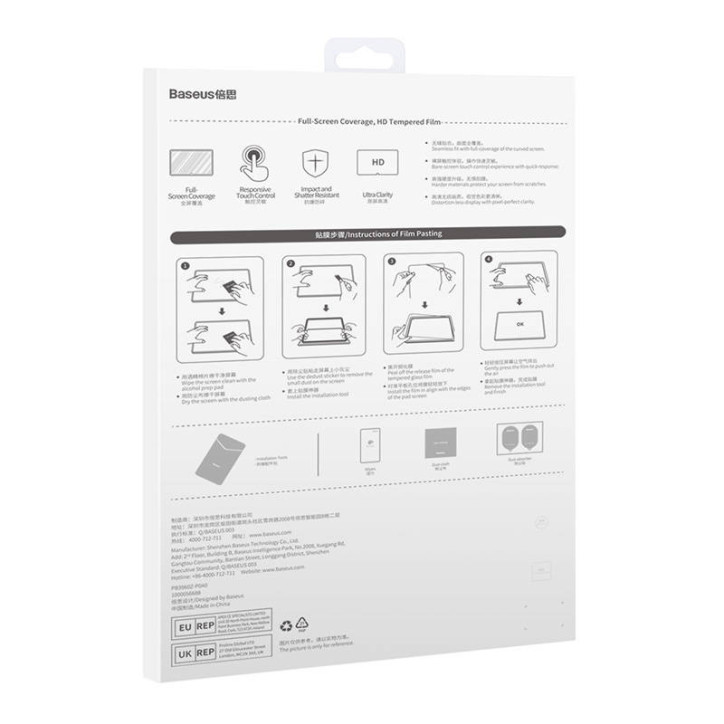 Baseus Crystal Vetro Temperato 0.3mm per Huawei MatePad/MatePad Pro 10.8"