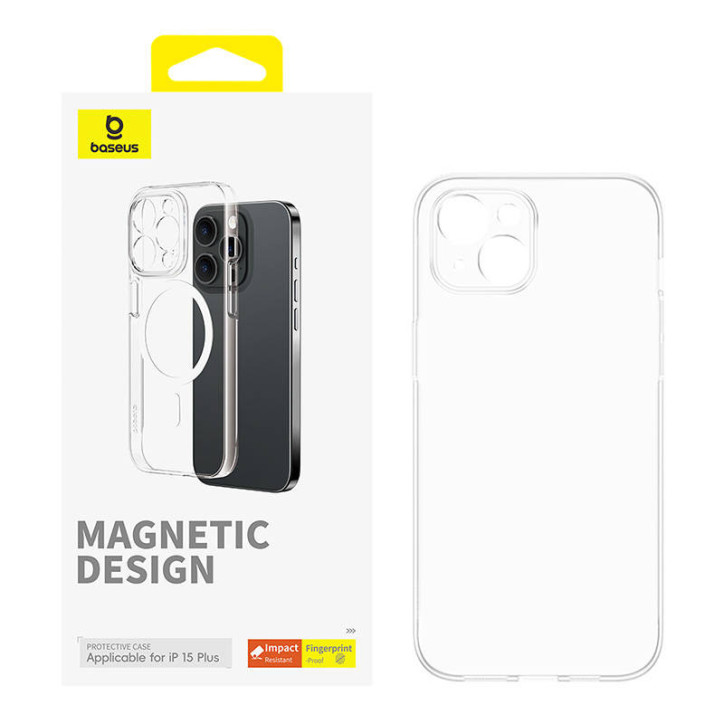 Baseus OS-Lucent Series Custodia Magnetica per iPhone 15 Plus Trasparente