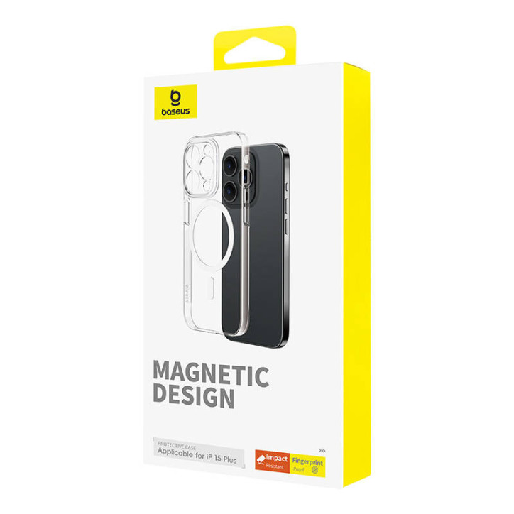 Baseus OS-Lucent Series Custodia Magnetica per iPhone 15 Plus Trasparente
