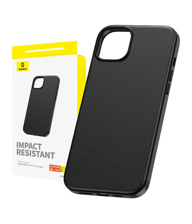 Custodia per iPhone 15 Pro Max Baseus Fauxther Series (Nero)