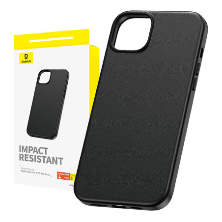 Custodia per iPhone 15 Pro Max Baseus Fauxther Series (Nero)
