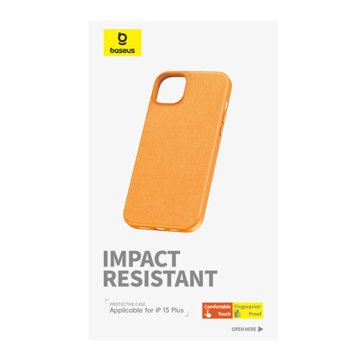 Baseus Fauxther Series Custodia per iPhone 15 Plus Arancione