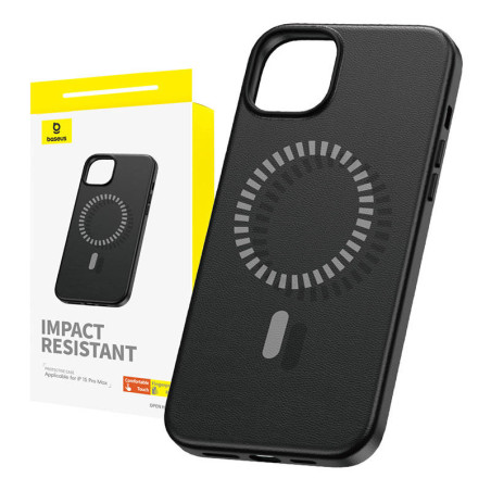 Custodia Magnetica per iPhone 15 ProMax Baseus Fauxther Series (Nero)