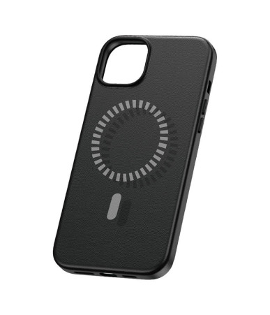 Magnetic Phone Case for iPhone 15 ProMax Baseus Fauxther Series (Black)