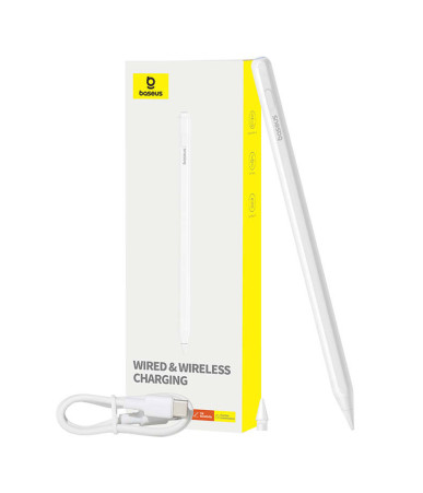Active stylus Baseus Smooth Writing Series with wireless and cabled charging (White)