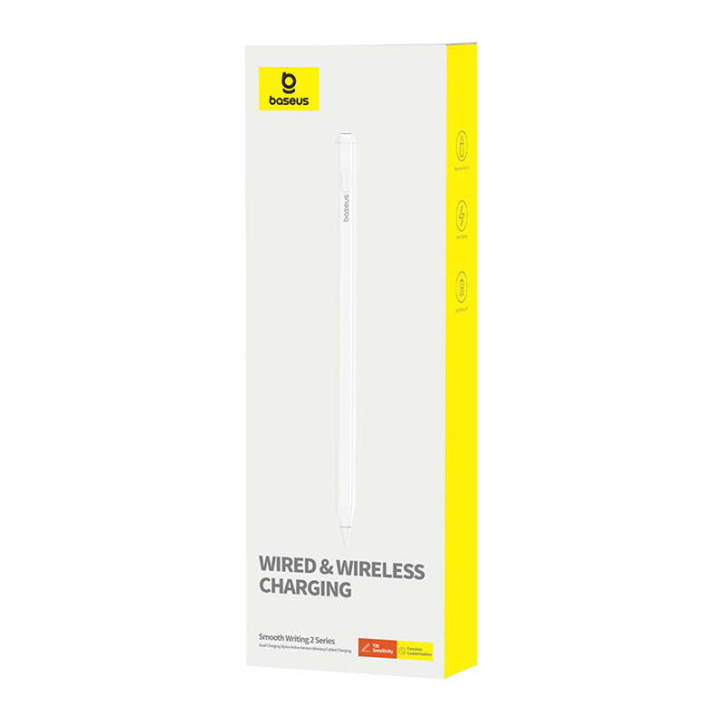 Baseus Smooth Writing Series Active Stylus Bianco con Ricarica Wireless e Cablata