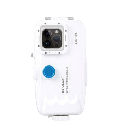 Puluz Custodia Impermeabile Bianca per iPhone 15 Plus/Pro Max/14 Plus/Pro Max/13 Pro Max/12 Pro Max/11 Pro Max