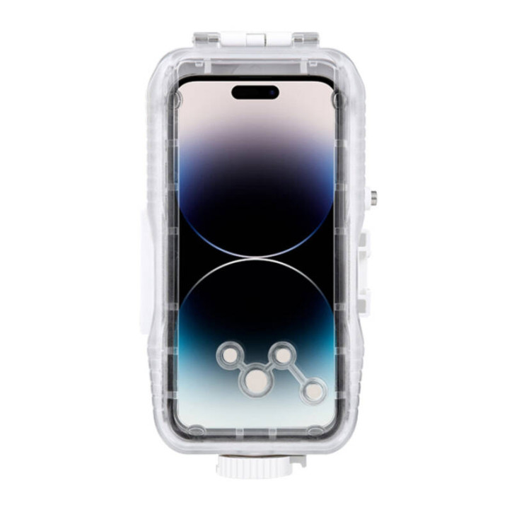 Puluz Custodia Impermeabile Bianca per iPhone 15 Plus/Pro Max/14 Plus/Pro Max/13 Pro Max/12 Pro Max/11 Pro Max