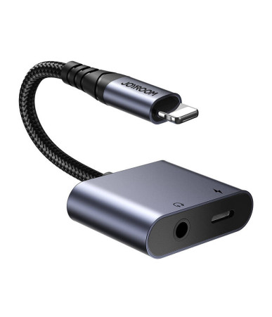 2-in-1 Audio adapter Joyroom SY-L01 Lightning to 3.5mm + Lightning (black)