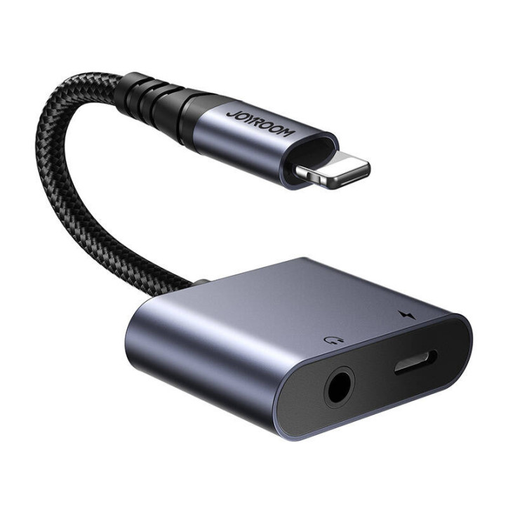 Adattatore Audio 2-in-1 Joyroom SY-L01 Lightning-3.5mm + Lightning (Nero)