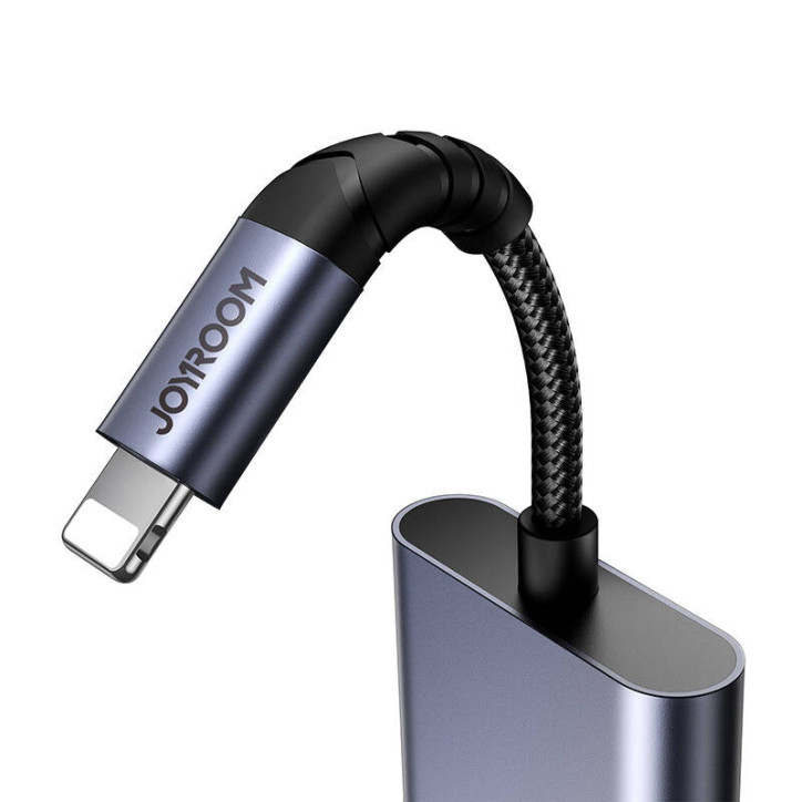Adattatore Audio 2-in-1 Joyroom SY-L01 Lightning-3.5mm + Lightning (Nero)