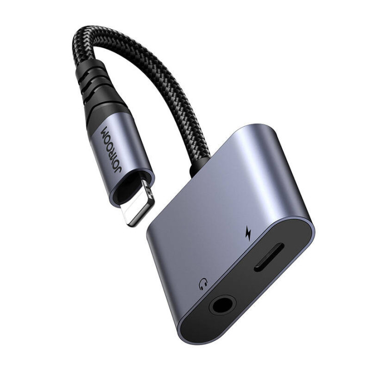 Adattatore Audio 2-in-1 Joyroom SY-L01 Lightning-3.5mm + Lightning (Nero)