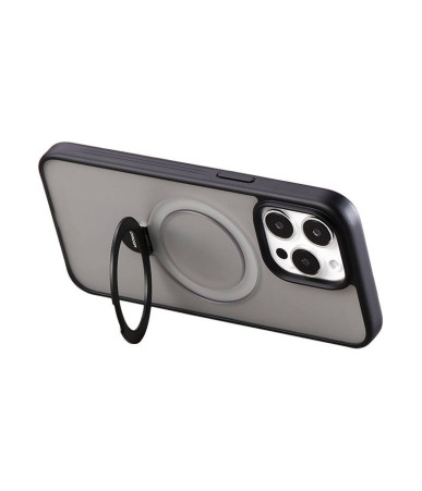 Magnetic protective phone case with holder Joyroom JR-BP004 for iPhone 15 Pro (black)