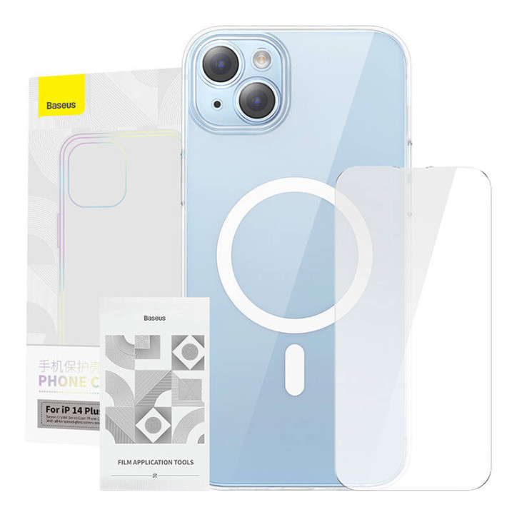 Baseus Crystal Magnetic Case per iPhone 14 Plus + vetro temperato