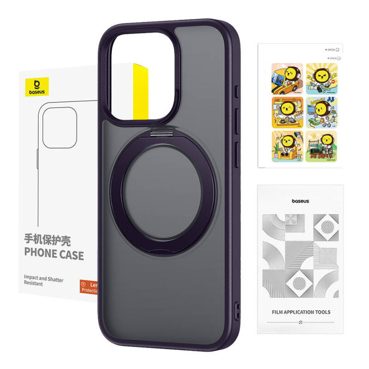 Baseus SkyRing Custodia Magnetica con Stand per iPhone 14 Pro Max Viola