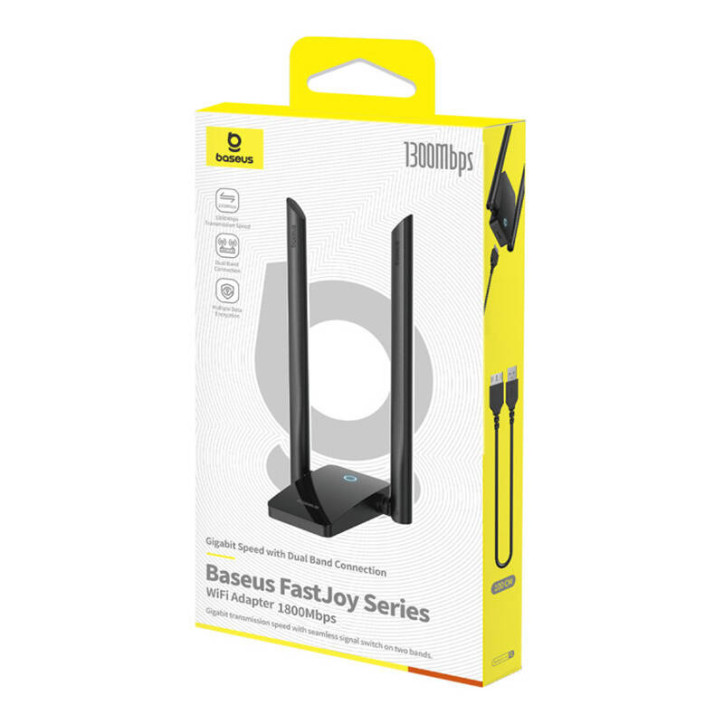 Adattatore WiFi Baseus FastJoy 1800Mbps (Nero)