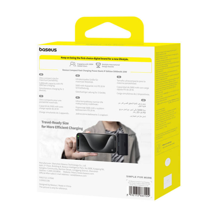 Powerbank Baseus Compact 5000mAh 20W Nero