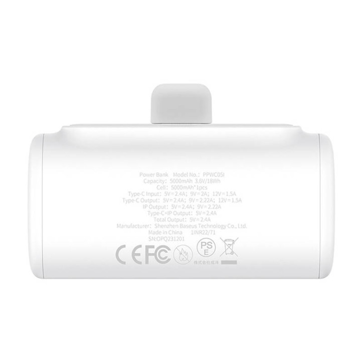 Powerbank Baseus Compact 5000mAh 20W Bianco